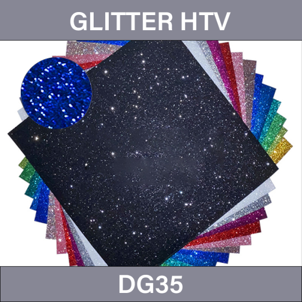 Sapphire Blue HTV – Glitter Heat Transfer Vinyl DG35
