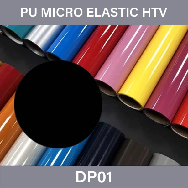 Black PU HTV – PU Micro Elastic Heat Transfer Vinyl DP01