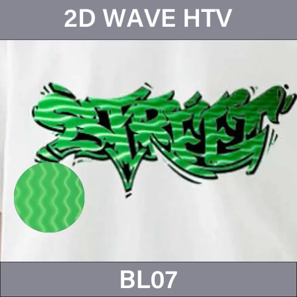 Green 2D Wave HTV – 2D Wave Heat Transfer Vinyl BL07