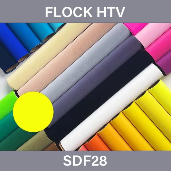 Safety Yellow Flock HTV – Flock Heat Transfer Vinyl SDF28