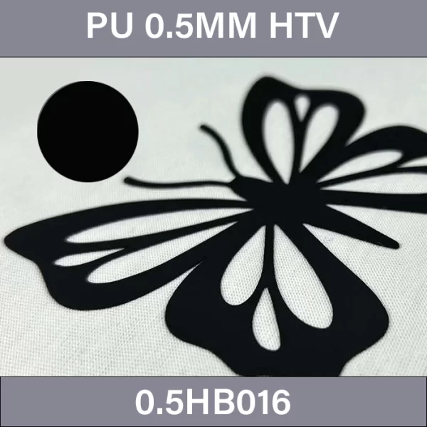 Black 2 0.5mm PU HTV –  0.5MM Heat Transfer Vinyl 0.5HB016