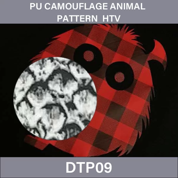 Polyurethane Camouflage Animal HTV –  PU Camouflage Animal Pattern Heat Transfer Vinyl DTP09