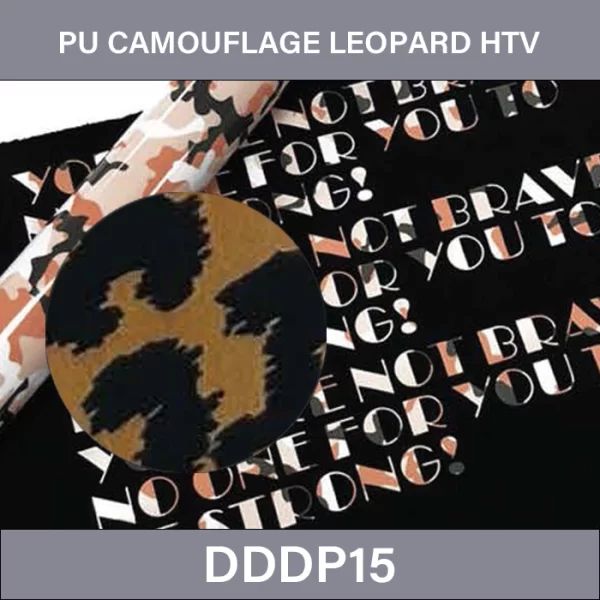 Polyurethane Camouflage Leopard Grain HTV –  PU Camouflage Leopard Grain Film Heat Transfer Vinyl DDDP15